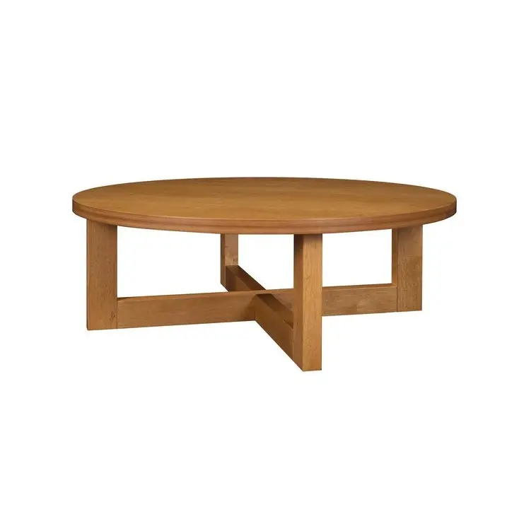 オークミディアムラウンドウッドコーヒーテーブル装飾ホームギフトファンシー高品質メタルレッグコーヒーテーブル木製サイドコーヒーテーブル