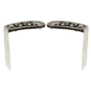 Wholesale Supplier <strong>Royal</strong> Uniform Epaulettes Captain Shoulder Board With Silver Wire French Braid Curl Shoulder Handmade <strong>Badges</strong> - Product Image 2