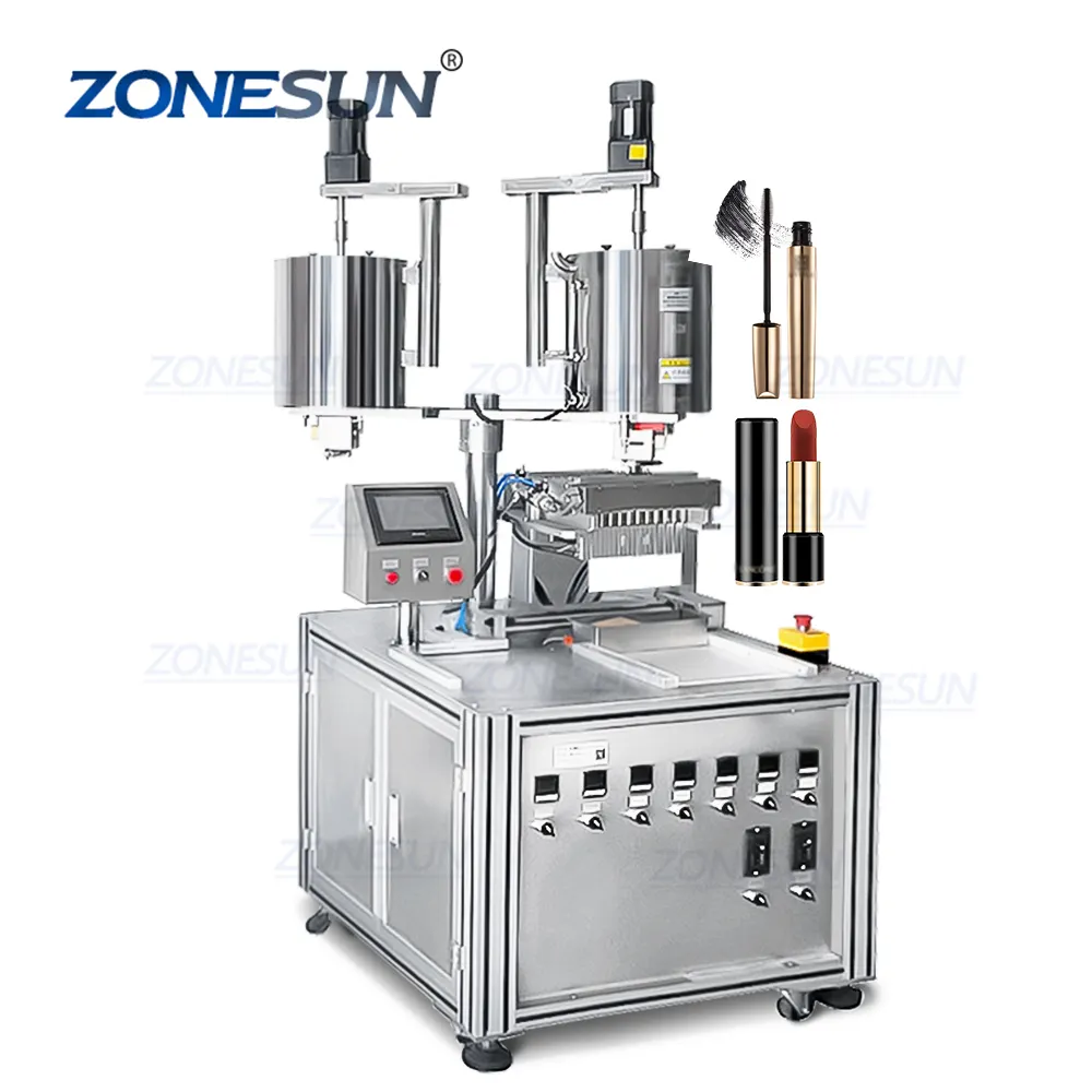 Zonesun ZS-GTL12 Semi-Automatische 12 Nozzles Zuiger Pomp Lippenstift Buis Cosmetische Lippenbalsem Schimmel Pasta Mengmachine