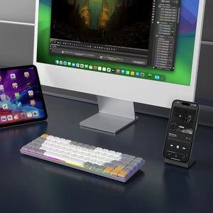 60% Layout 68 Keys Ultra-Slim Hot-Swappable Wired USB RGB Mechanical <strong>Keyboard</strong> with Low-Profile Keycaps Optical Red Switch