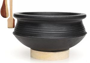 Pişirme ve hizmet için 4 litre derin yanmış kil Biryani Handi Pot dayanıklı TENCERE SETİ - Product Image 1