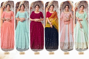 设计师印度lehenga choli为女性婚礼新娘派对穿现成的伦加
