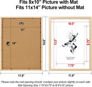 Temperli cam ve yatay dikey duvar montajı ile 4 meşe ahşap çerçeve seti fotoğraf sertifikaları veya sanat için ideal - Product Image 6