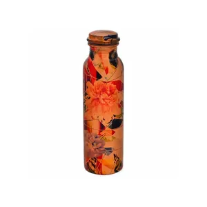 Direct Factory Supply 1L Copper Water <strong>Bottle</strong> <strong>Handmade</strong> Logo Design <strong>Set</strong> With Cap for Home Use Christmas Drinkware Boiling Water - Product Image 6