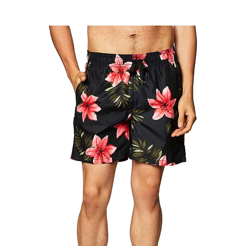 Pantalones cortos de playa de secado rápido para hombre, Shorts holgados de Color liso para natación, ropa de baño 2022