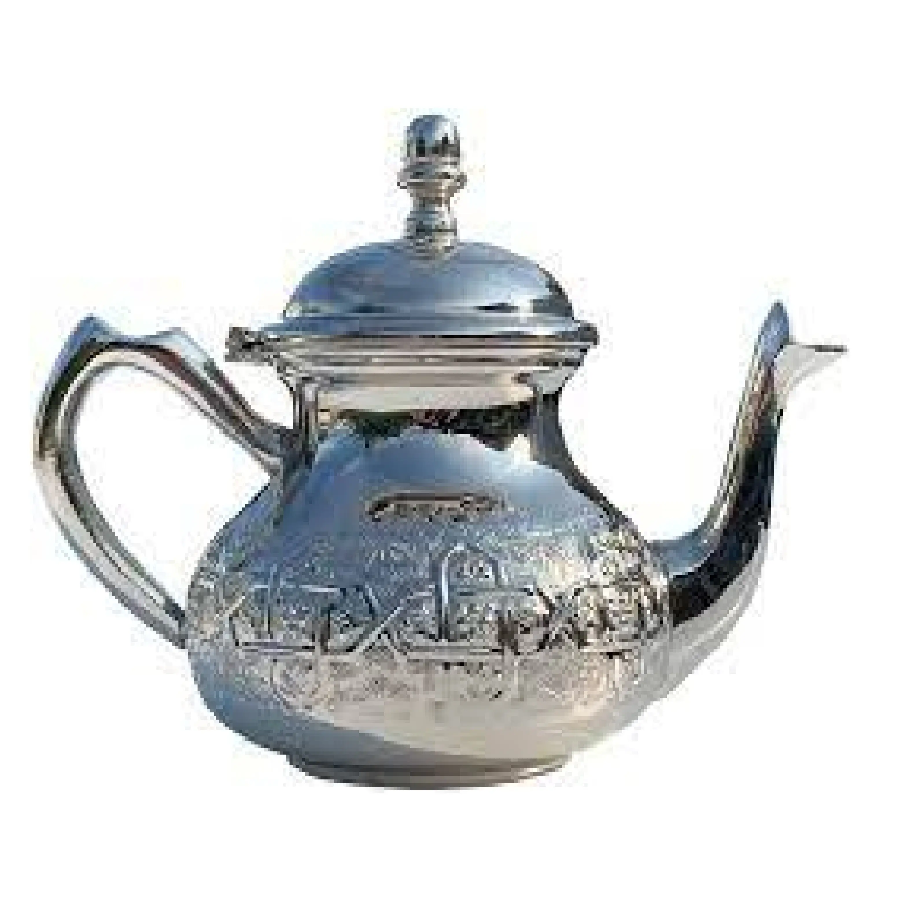Teiera placcata argento realizzata in india con Design inciso teiera caffè e teiera in argento Sterling