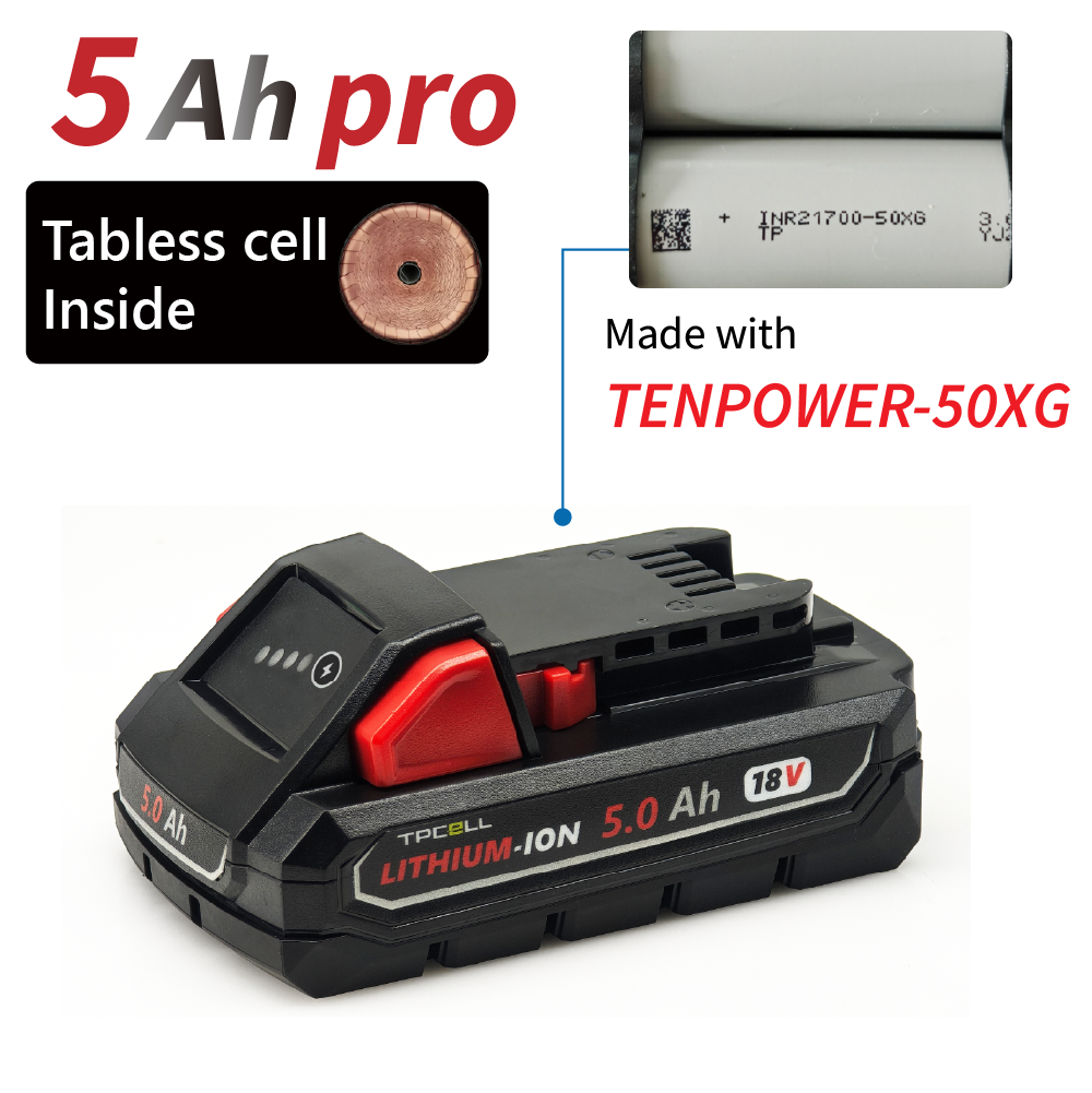 5Ah pro 21700 tabless