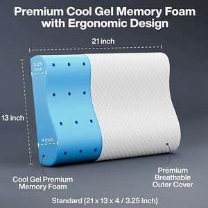 Memory <strong>Foam</strong> Support for Optimal Alignment Hypoallergenic and Breathable Design for Comfortable Sleep Cervical Pillow Neck Pain - Product Image 3