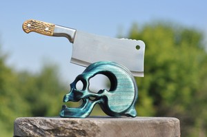 Supporto personalizzato per coltelli dal Design antico in legno di bambù con finitura naturale perfetta per la visualizzazione e l'organizzazione della cucina