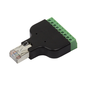 Red RJ45 Ethernet 8P8C macho a AV Adaptador de terminal de tornillo de 8 pines Convertidor Bloque Enchufe Red Ethernet Breakout Board - Product Image 2