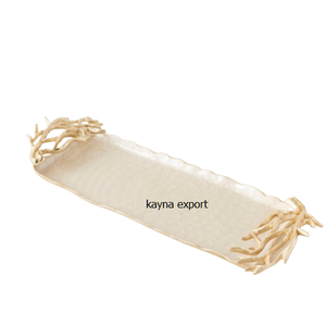 铝制廉价金属花式托盘，金色装饰用，价格合理，质量上乘，成品 - Product Image 2