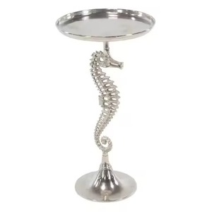 Gold Antique Finished Aluminum Pedestal <strong>Center</strong> Table with Antique-Finished Design for Living Room <strong>or</strong> Home Decor <strong>Center</strong> Table - Product Image 4