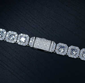 2mm 3mm 4mm 5mm 6.5mm Vvs Lab elmas zincir takı özel 4 çatalak el seti Gra sertifikalı Moissanite tenis zinciri - Product Image 5