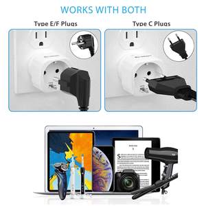 Premium Quality Europe to US <strong>Plug</strong> Adapter, Unidapt EU to US <strong>Plug</strong> Converter Adapter [2-Pack] White - Product Image 5