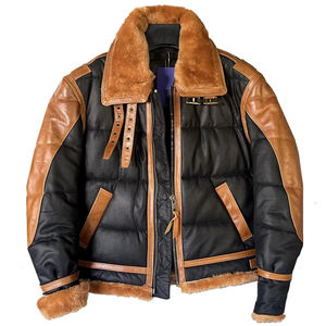 New Men's RAF B3 Bomber Flight <strong>Jacket</strong> Shearling Sheepskin Fur Lining Multicolor Flying Leather <strong>Jacket</strong> ODM OEM Available - Product Image 1