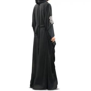 闪亮丝滑粘胶时尚女装Abaya jilbab优雅中庸定制设计女装穆斯林连衣裙Abaya宽松腰带腰裙