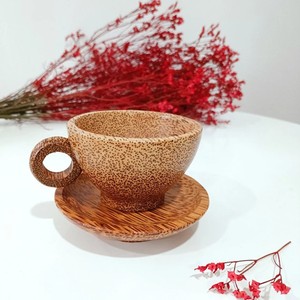 ココナッツウッドカップ & ソーサーセット耐久性のあるココパームウッドコーヒーカップカスタムロゴログリクエストに応じて - Product Image 4