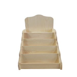 Multi-Purpose 5 Tier <strong>Step</strong> Retail <strong>Display</strong> Shelf <strong>with</strong> Brand Logo Wooden <strong>Counter</strong> <strong>Display</strong> Stand for Postcard Brochure Photos Sticker - Product Image 1