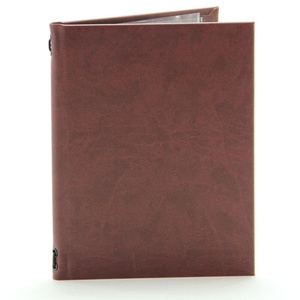 A4 <strong>Size</strong> <strong>Elastic</strong> Leather Menu Cover Wood Material with Retainer <strong>String</strong> for Hotel &amp; Restaurant Paper Menu Holder - Product Image 4