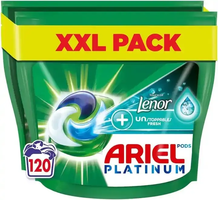 Ariel All-in-1 PODS Laundry Detergent Washing Liquid Tablets / Capsules, 76 Washes(4x19), Platinum + Touch