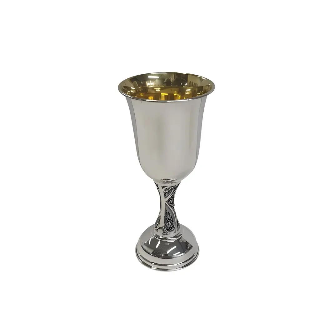 Attractive Design Wholesale Price Silver Plating Wine Goblet Cup Top Quality Metal Vodka Glass Use For Restaurant In Bulk
