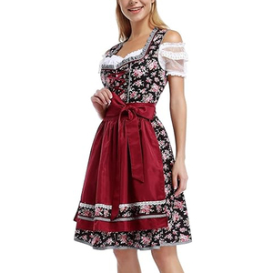 Geleneksel alman ekose Dirndl elbise Oktoberfest kostüm Cosplay kıyafet yetişkin 2025 kadınlar için cadılar bayramı Cosplay fantezi parti - Product Image 3