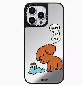 Apple 16 için CASETiF co-markalı ProMax sevimli köpek ve karikatür çift ayna sanatçı Niche 12 iPhone 15 için ProMax 13Pro cep telefonu Ca