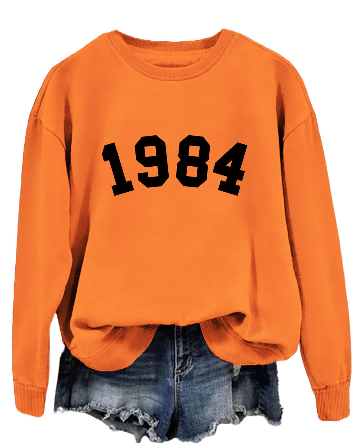 Orange sweatshirt (black font)