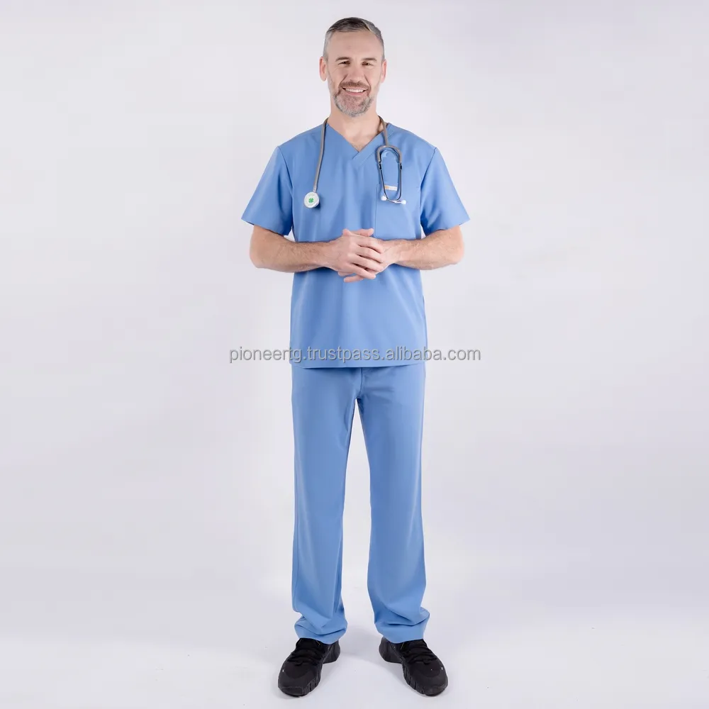 Di alta qualità uniforme ospedaliera scrub medico dal Vietnam elasticizzato in Spandex uniforme da infermieristica divise all'ingrosso
