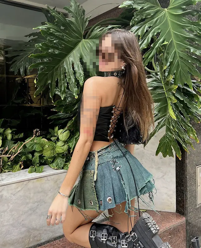 Thời Trang Punk Da Ngực Cơ Thể Chuỗi Màu Đen Sexy Ren Cut-out Da Top Và Váy Của Phụ Nữ Phù Hợp Với