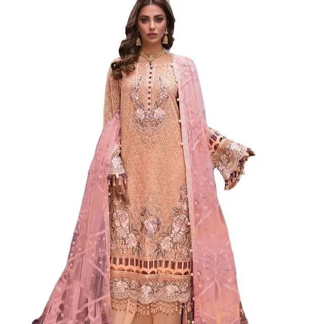 New Hot Bán pakistani georgette salwar kameez bãi cỏ thiết kế từ số lượng lớn Nhà cung cấp bên mặc 2024 pakistani mặc cotton phù hợp với