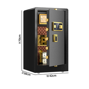 ハイエンドクラシックブラック指紋と高セキュリティ機関用キー付き電子デジタルロック - Product Image 4