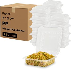 Karat FP-HC77PP-1C 7 ''x 7 'pp menteşeli konteyner (250) - Product Image 4