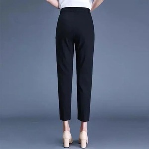 办公女士套装经典裤女卡其布黑色工作潘塔隆春季高腰细铅笔裤优雅<span class=keywords><strong>Capris</strong></span> 85-91厘米