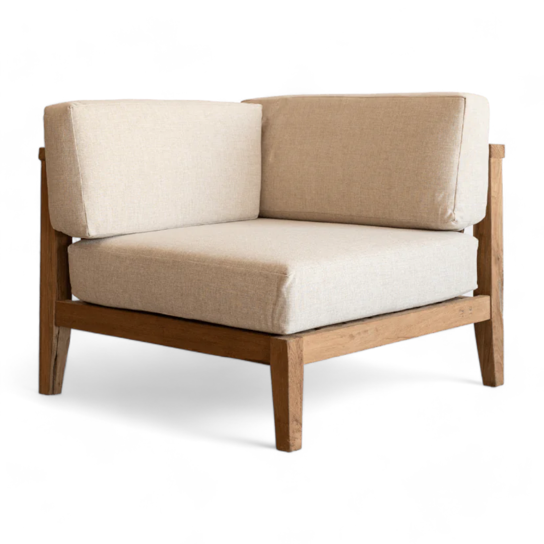 Rustic Reclaimed Teak Natural Corner Sofa 88x88x65 cm