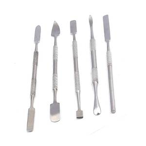 Paslanmaz çelik laboratuvar Mini çift uçlu Spatula yarı-mikro kürek konik ok ucu düz polimer kil ve araçları - Product Image 1