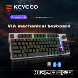 Fabricación OEM Premium VIA Teclado mecánico para juegos Funciones de teclado personalizado con perillas multifunción para PC y portátiles
