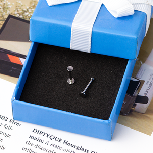 16G çift düz uç dişsiz itme pimi Labret titanyum - Product Image 6