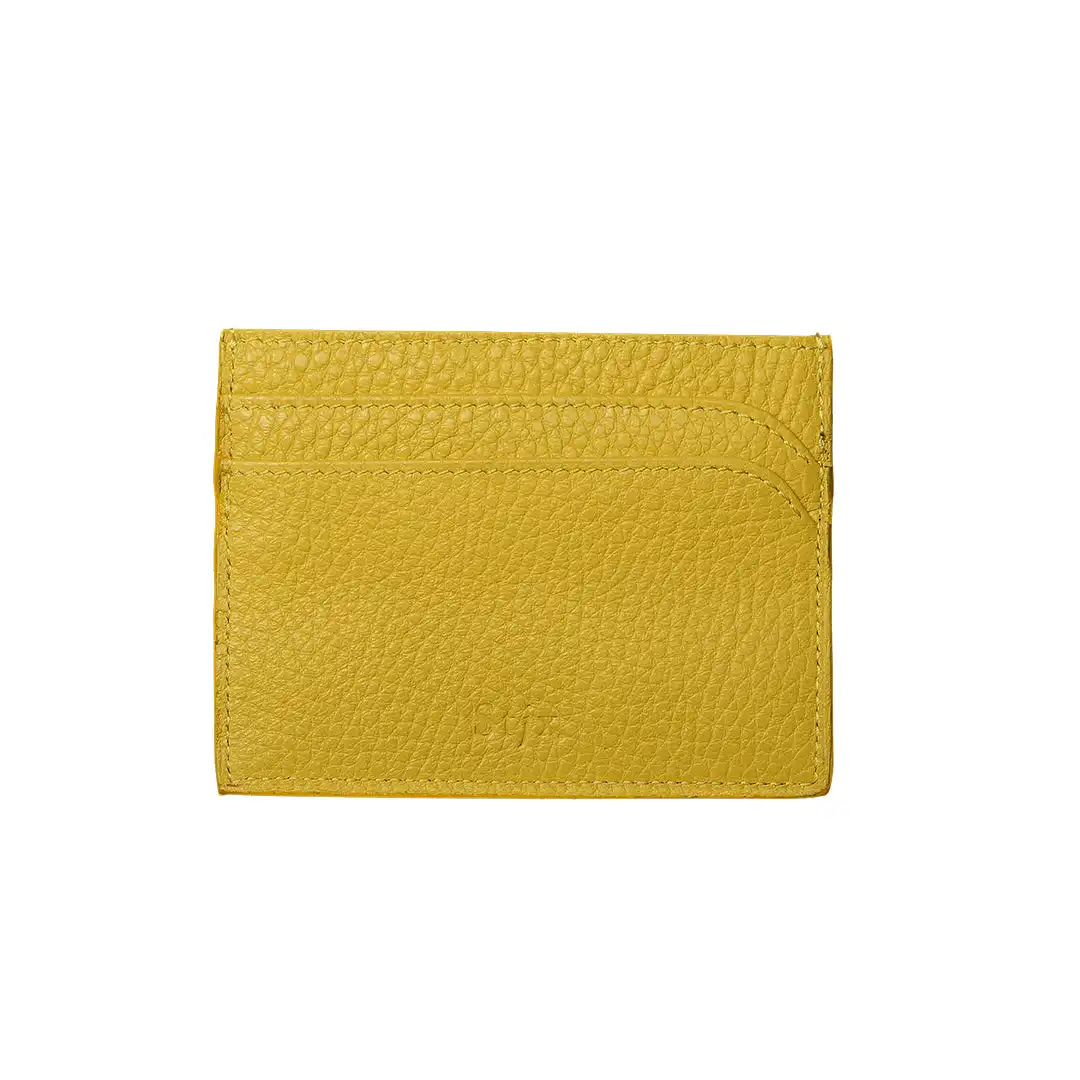 High quality Made in Italy handcrafted yellow credit card holder for business and travel