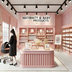 婴儿用品零售店定制商店配件生产商店固定装置婴儿零售店零售桌子