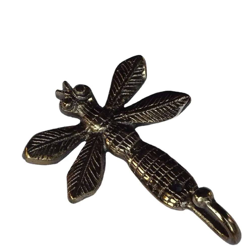 Gancho de libélula clásica de reproducción antigua, ganchos de aluminio con forma de sombrero para abrigo, decoración del hogar, artesanías de Metal