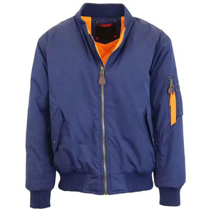 Yüksek kalite 100% Polyester Taslan tuval erkek uçuş bombacı ceket standı fermuar yıkanmış bak ODM toptan toplu mevcut - Product Image 3