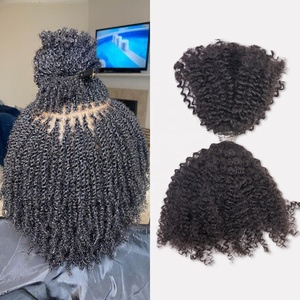 Afro Kinky Bulk Hair Natural Black for Braiding 30g 10A Cheap Afro Kinky Curly Human Hair - Product Image 3