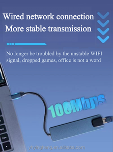 All-in-one 6-in-1 Type-C ฮับกับ RJ45อีเธอร์เน็ต2พอร์ต USB คู่ชาร์จ PD เอาท์พุท HDTV ในสต็อก - Product Image 5