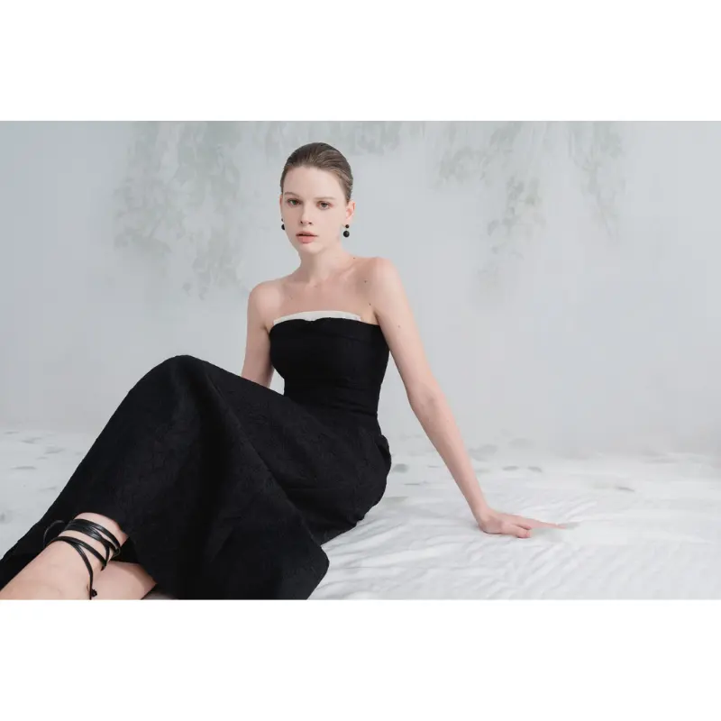 Nueva colección de vestido sin mangas para mujer tela de buena calidad brillante Twist Tencel Blend VEVA A-LINE DRESS WHITE ANT Vietnam