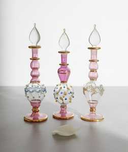 Handmade xi lanh Ai Cập chai nước hoa thủy tinh với axit Etch vàng chi tiết sang trọng bán buôn quà tặng cho các nhà bán lẻ & cửa hàng - Product Image 1