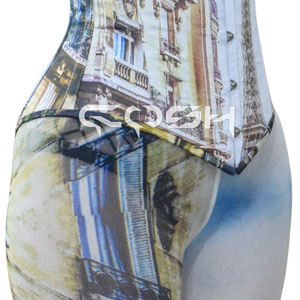 Chất lượng cao mới đến thời trang và Đảng mặc <span class=keywords><strong>Eiffel</strong></span> tháp in thăng hoa satin Corset với lưới legging, Corset Nhà cung cấp - Product Image 6