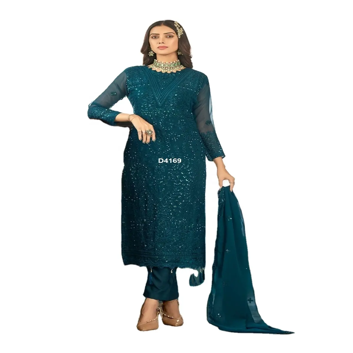Nieuwe Collectie Indian Pakistani Salwar Kameez Pak Voor Vrouwen Feestkleding Shalwar Kameez Bulk Hoeveelheid Prijs 2023 Collectie Meisjes