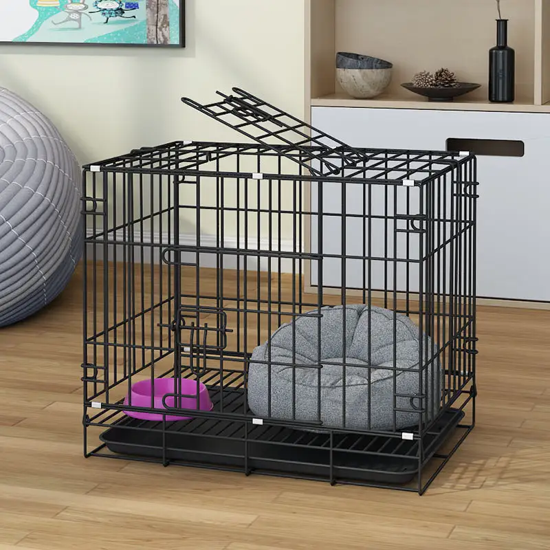 Fabrik billig Indoor Eisen schwarz beliebte Tier käfige Hunde käfig Edelstahl großen Käfig für gebrauchte Hunde