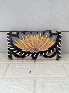 2025 xu hướng sản phẩm Tay dụng cụ khắc da ly hợp điện thoại trường hợp thẻ phong cách da bò lông Ví đa sử dụng phương Tây Ví - Product Image 4